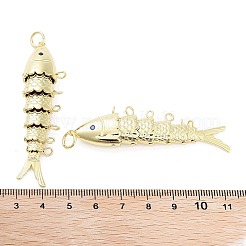 Rack Plating Brass Fish Chandelier Component Links&nbsp;KK-H474-05G