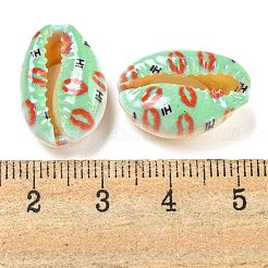 Printed Natural Shell Beads&nbsp;BSHE-G037-01