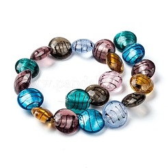 Handmade Silver Foil Glass Beads Strands&nbsp;X-SL109