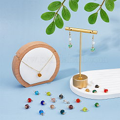 100Pcs 20 Colors Electroplate Transparent Glass Charms&nbsp;PALLOY-AB00140