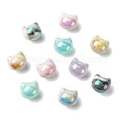 60Pcs 6 Colors UV Plating Opaque Acrylic Beads&nbsp;OACR-CJ0070-71