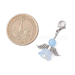 Angel Natural & Dyed Malaysia Jade Pendant Decoration&nbsp;HJEW-JM02763-05