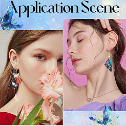 DIY Imitation Leather & Synthetic Moonstone Butterfly Dangle Earring Making Kits&nbsp;DIY-SC0026-33