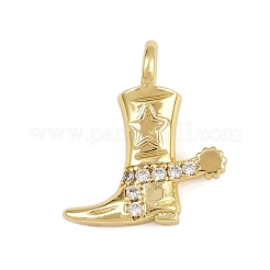 Brass Micro Pave Cubic Zirconia Pendants&nbsp;KK-I352-35G