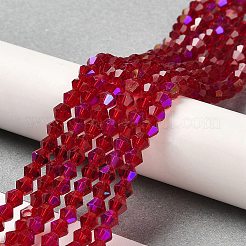 Transparent Electroplate Glass Beads Strands&nbsp;GLAA-F029-4mm-D27
