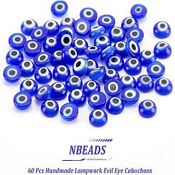 60Pcs Handmade Lampwork Evil Eye Cabochons&nbsp;LAMP-NB0001-59