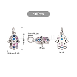 10Pcs Brass Micro Pave Cubic Zirconia Charms&nbsp;ZIRC-SC0001-17