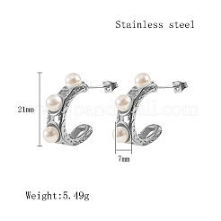 304 Stainless Steel Ring Stud Earrings&nbsp;FP4530-2