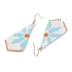 Glass Seed Beaded Dangle Earrings&nbsp;EJEW-MZ00167-01