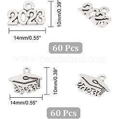 120Pcs 2 Style Tibetan Style Alloy Charms&nbsp;FIND-CA0006-06