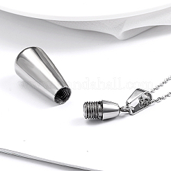 Non-Tarnish 304 Stainless Steel Teardop Pendant Necklaces&nbsp;TG1210-1