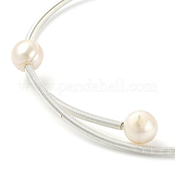 Natural Pearl Beaded Cuff Bangle&nbsp;BJEW-JB09494
