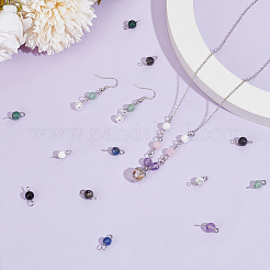 80Pcs 8 Styles Natural Mixed Gemstone Connector Charms&nbsp;PALLOY-UN00002
