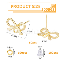 Bowknot Alloy Stud Earring Findings&nbsp;FIND-HS0001-55