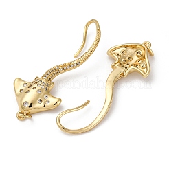 Rack Plating Brass Micro Pave Clear Cubic Zirconia Big Pendants&nbsp;EJEW-D063-15G-1