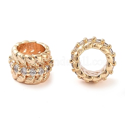 Brass Micro Pave Clear Cubic Zirconia Beads&nbsp;KK-U028-28G
