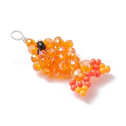 4Pcs 4 Colors Faceted Glass Pendants&nbsp;PALLOY-MZ00661
