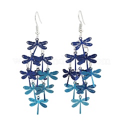 430 Stainless Steel Dragonfly Dangle Earrings&nbsp;EJEW-A137-04P-02