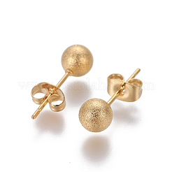 304 Stainless Steel Ear Studs&nbsp;EJEW-G253-6mm-G