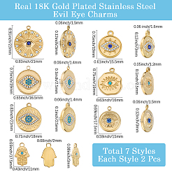 14pcs 7 styles 304 Stainless Steel Pendants&nbsp;STAS-BBC0006-33