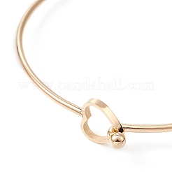 Stainless Steel Hollow Out Heart Bangle&nbsp;BJEW-YW0001-08G