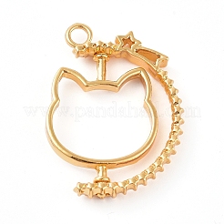 Alloy Open Back Bezel Pendants&nbsp;X-PALLOY-WH0067-90G