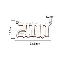 Stainless Steel Birth Year Charms&nbsp;STAS-CJ0001-107