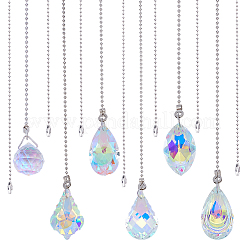 6Pcs Glass Charms Ceiling Fan Pull Chain Extenders&nbsp;HJEW-CP00044