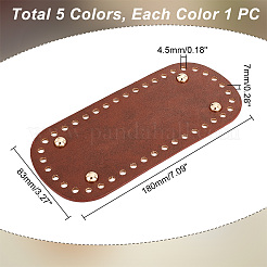 5Pcs 5 Colors Oval PU Leather Knitting Crochet Bags Nail Bottom Shaper Pad&nbsp;PURS-PH0001-21