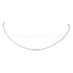 2MM Faceted Round Natural Blue Lace Agate Beaded Necklaces&nbsp;NJEW-JN05918-03