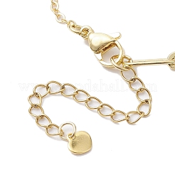 Natural Cultured Freshwater Pearl Beads Paperclip Chains Heart Charm Bracelets with Lobster Claw Clasps for Women&nbsp;BJEW-JB10192
