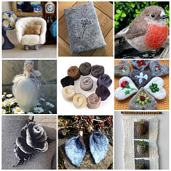 50G 10 Styles Needle Felting Wool Roving&nbsp;DIY-TA0012-77