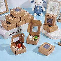 30Pcs Foldable Square Paper Storage Gift Boxes with Visible Window&nbsp;CON-PH0003-62A