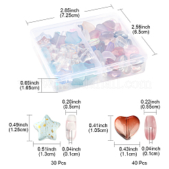 70Pcs Transparent and Frosted Glass Beads&nbsp;GLAA-FS0001-59