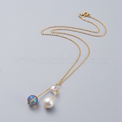 Pendant Necklaces and Ear Studs Jewelry Sets&nbsp;SJEW-JS01064-01