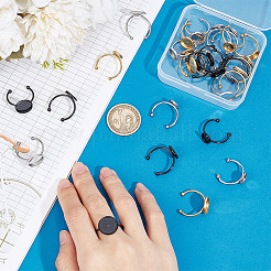 27Pcs 9 Style 304 Stainless Steel Open Cuff Rings Components&nbsp;STAS-DC0015-41