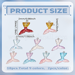 18Pcs 9 Colors Plastic Pendants&nbsp;FIND-LP0008-68