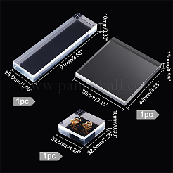 3Pcs 3 Style Transparent Acrylic Jewelry Display Stands&nbsp;ODIS-PH0001-45