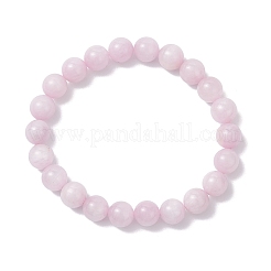 Round Natural Kunzite Beads Stretch Bracelets for Women&nbsp;BJEW-JB12235