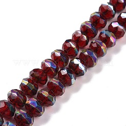 Transparent Electroplate Glass Beads Strands&nbsp;GLAA-F122-02