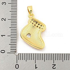 Christmas Brass Micro Pave Cubic Zirconia Pendants&nbsp;KK-H468-02D-03G