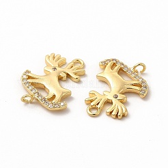 Rack Plating Brass Micro Pave Cubic Zirconia Pendants&nbsp;ZIRC-K089-05G