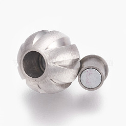 304 Stainless Steel Magnetic Clasps with Loops&nbsp;STAS-O101-56MP