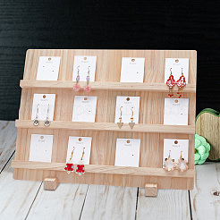 3-Tier Rectangle Wooden Earring Display Card Stands&nbsp;EDIS-WH0029-78