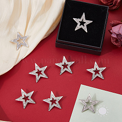 8Pcs Star Alloy Rhinestone Lapel Pinks for Backpack Clothes&nbsp;JEWB-DC0001-35P