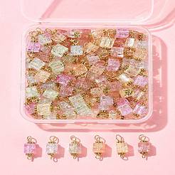 100Pcs Glass Connector Charms&nbsp;PALLOY-FZ00018