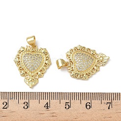 Brass Micro Pave Cubic Zirconia Pendants&nbsp;KK-L243-14G-02