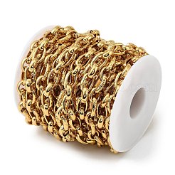 304 Stainless Steel Textured Oval Link Chains&nbsp;CHS-G051-18G