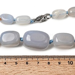 Dyed Natural Agate Cuboid Graduated Beaded Necklaces with Alloy Clasps&nbsp;NJEW-C113-01D