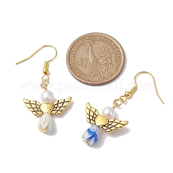 Angel Antique Golden Alloy & Resin Dangle Earrings&nbsp;EJEW-JE05686-10